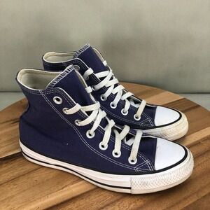 Converse Chuck Taylor All Star High Top Navy Blue Canvas Sneakers Shoes Womens 6